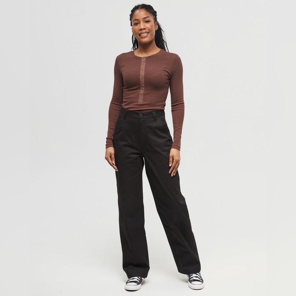 tentree Black Wide-Leg Utility Pants